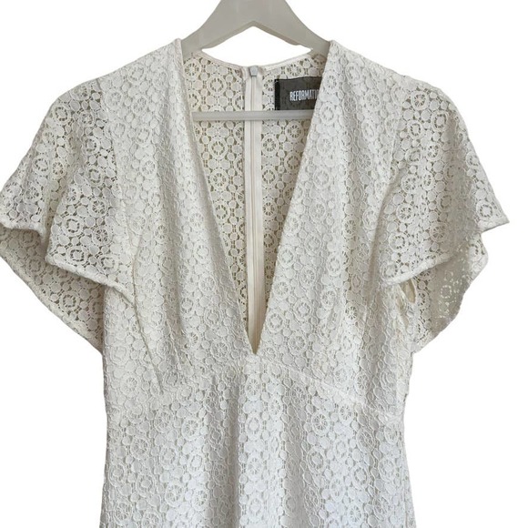 Reformation White Lace Maxi Dress Size 2 - Picture 4 of 13